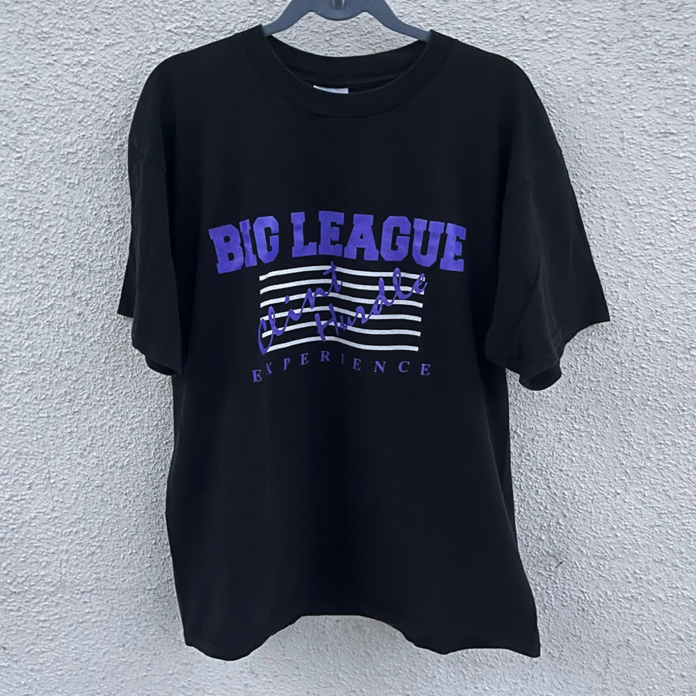 Vintage Big League Mens Shirt Black Clint Hurdle Baseball Gildan Size XL